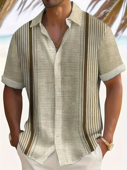 The new men's short-sleeved shirt for summer 2025 is breathable lightweight casual and refreshing with 3D printing