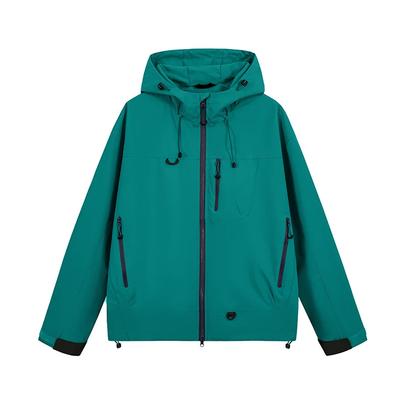 Waterproof Hiking Jacket – Lightweight Polyester Windbreaker With Storm Hood