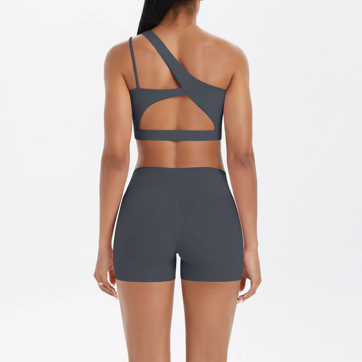 JUREN Yoga Clothes Set 2 Piece Gym Sports Shorts Set Women Tracksuit High Waist Shorts Fitness Suit Running Bra Workout Outfits