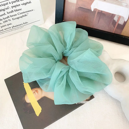 Summer Organza Silk Scrunchies Elastic Hair Bands for Women Fashion Hair Rope Ponytail Holder Ties Girl Hair Accessories