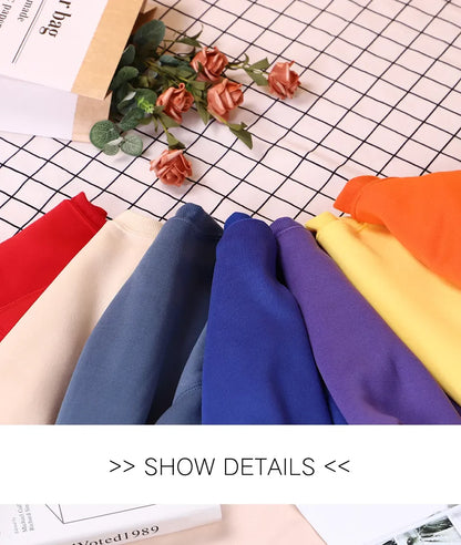 Solid Color Multicolor Woman Hoodie Casual Comfortable Clothing Loose Trendy Sweatshirt  Autumn Crewneck Female Pullovers