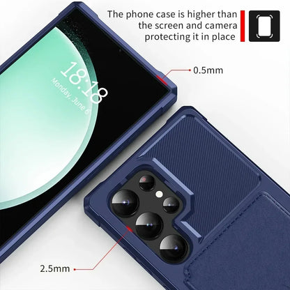 Card Wallet Case for Samsung Galaxy S24 S23 FE S25 Plus S22 S21 S26 Ultra A17 A37 A56 A36 A55 A35 A15 A54 A34 A52S A05S A05 A16