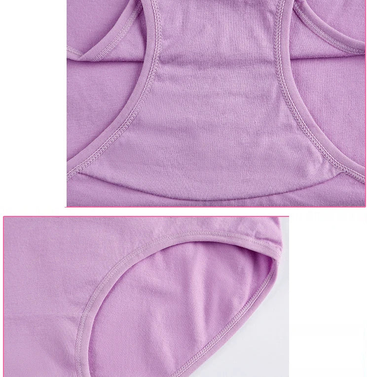 Plus Size L-5XL Women's Briefs Underwear Cotton High Waist Tummy Control Panties Rose Jacquard Ladies Panty Multipack