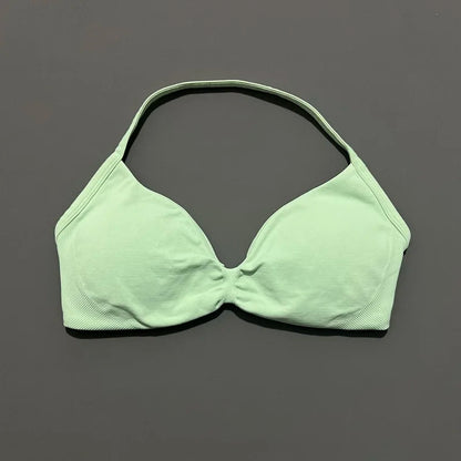 Impact Sports Bra - High Support Strappy Halter Bra With Removable Pads