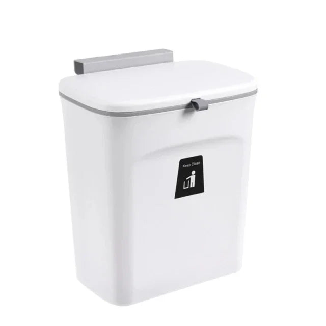 Wall Mounted Trash Can - 79L Hanging Waste Bin with Lid for Kitchen and Bathroom