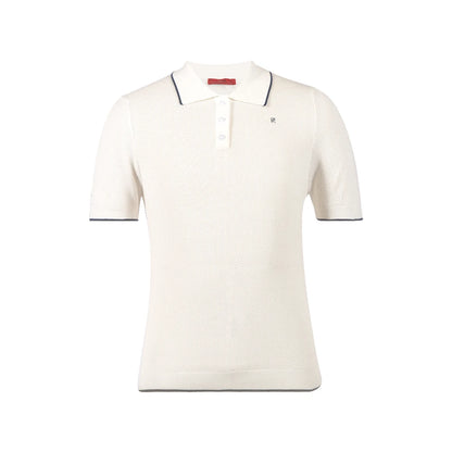 CHCH Men's lapel Short Sleeved Sweater T-shirt New Knitted Casual Business Men's Pullover Sweater T-shirt