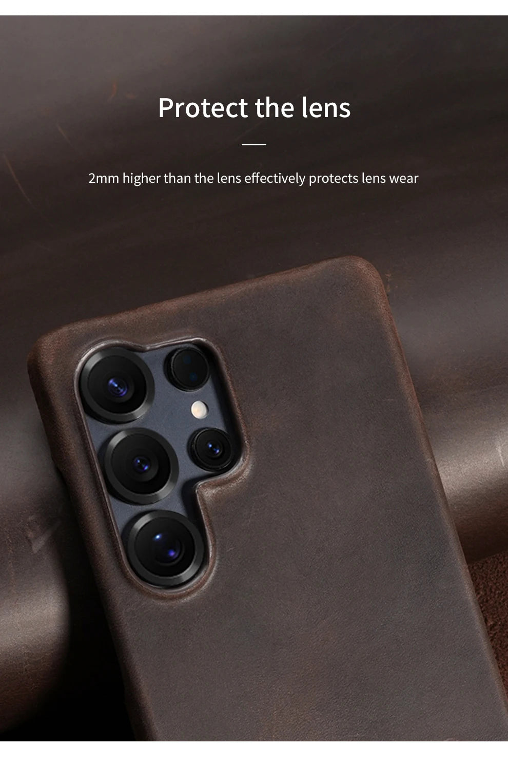 Samsung Leather Phone Case – Genuine Cowhide Magnetic Phone Cover for S24 S25 Ultra