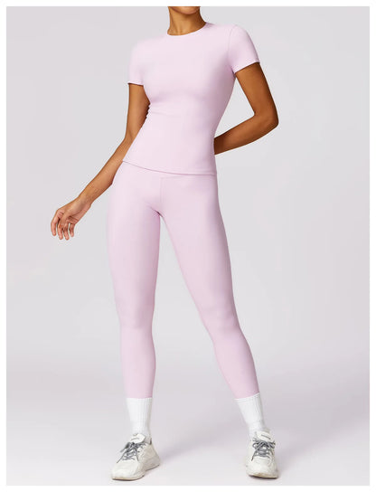 Women Yoga Top - Seamless Sport Shirt | Breathable Short Sleeve Gym Tee
