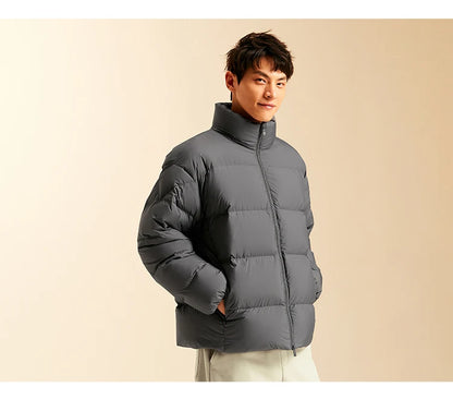 Semir Down Jacket Men Winter Three-proof Windproof Waterproof Stain Resistant Thick Stand Collar Puffer Coat Lightweight Warm