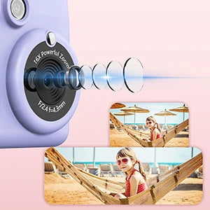 Instant Print Camera - Kids Digital Camera with 1080P HD Video, Waterproof & Shockproof Toy