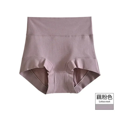 60S Cotton Panties High-Rise Panties for Women Ladies Plus Size Womens Briefs Underwear Women Tighten The Abdomen Safety Shorts