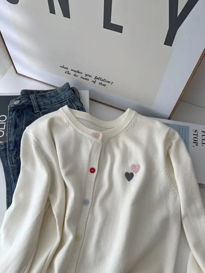 Fashion Versatile Women Sweater 2026 Autumn Winter Elegant Embroidered Women Knit Cardigan Long Sleeve Unique Colorful Buttons