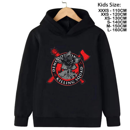 Demogorgon Hawkins Hoodies Kids Cartoon Anime Print Clothes Streetwear Basic Boys Tops Children Sweatshirts