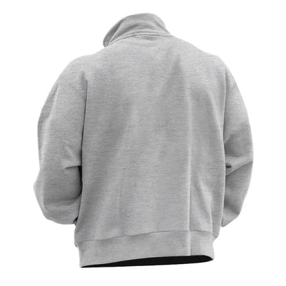 Autumn and winter new men's fleece sweatshirt stand-up collar half zipper long sleeve cross-border European trend men's top