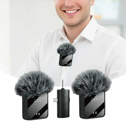 Professional Wireless Lavalier Microphone For Smartphones, Computers and Cameras, Live Broadcast, Vlog, Plug and Play
