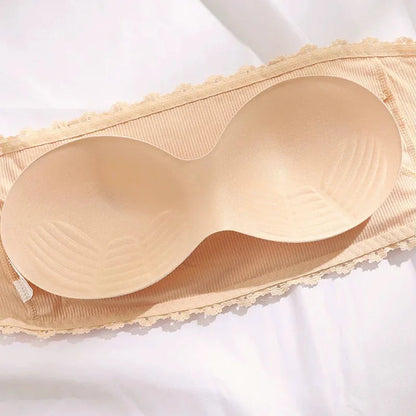 Lace Strapless Bra - Seamless Push Up Bralette | Wire Free Cotton Lace Bra