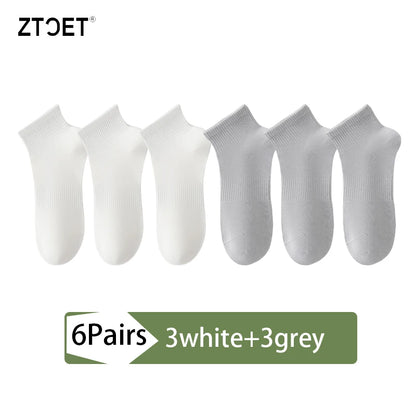 High Quality 6Pairs Men Socks Short Combed Cotton Mesh Breathable Odor proof and antibacterial Spring Summer for Male sock New