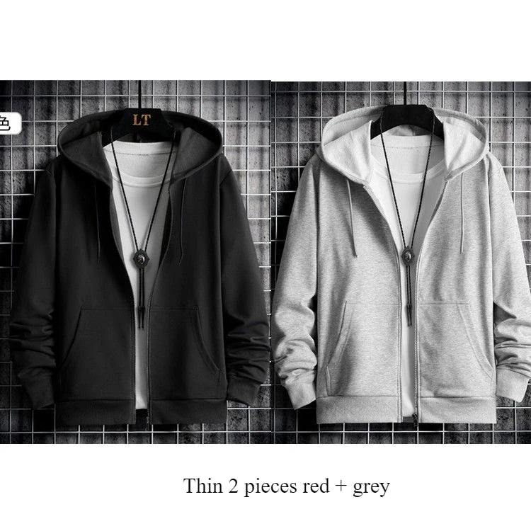 2025 Winter Windproof Hoodie - Men's Sherpa Lined Sweatshirt Thermal Zip Up Outerwear Streetwear S-5XL