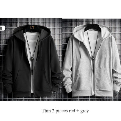 2025 Winter Windproof Hoodie - Men's Sherpa Lined Sweatshirt Thermal Zip Up Outerwear Streetwear S-5XL