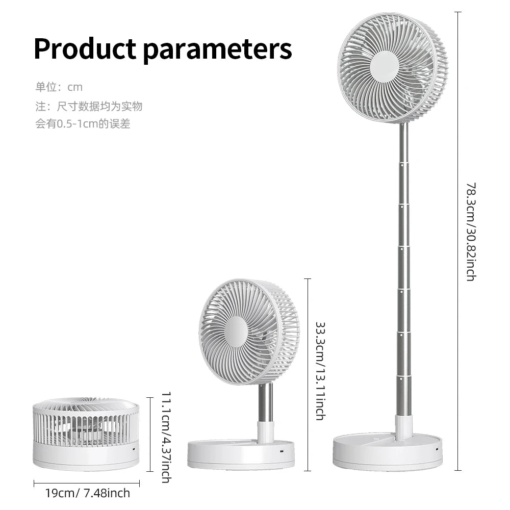 KASYDoFF Portable Oscillating Desk Fan, 8-Inch＆ 5400mAh USB Battery Operated Fan with 4 Speed Strong Airflow Foldable Personal