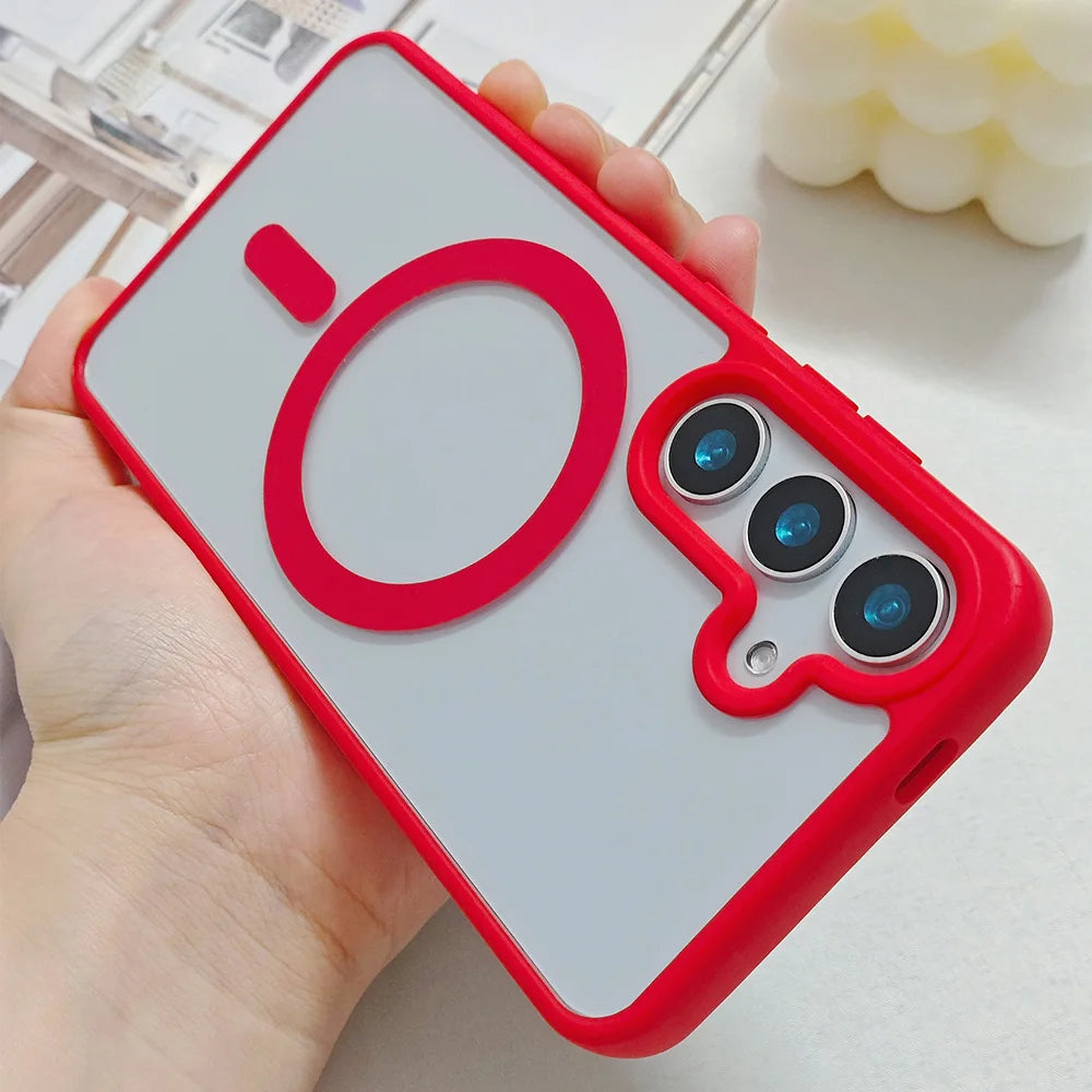 Frosted Magnetic Phone Case for Samsung Galaxy S26 Ultra S25 Edge S24 S23 FE S22 Plus for Magsafe A57 A37 A17 A07 A56 A36 Cover