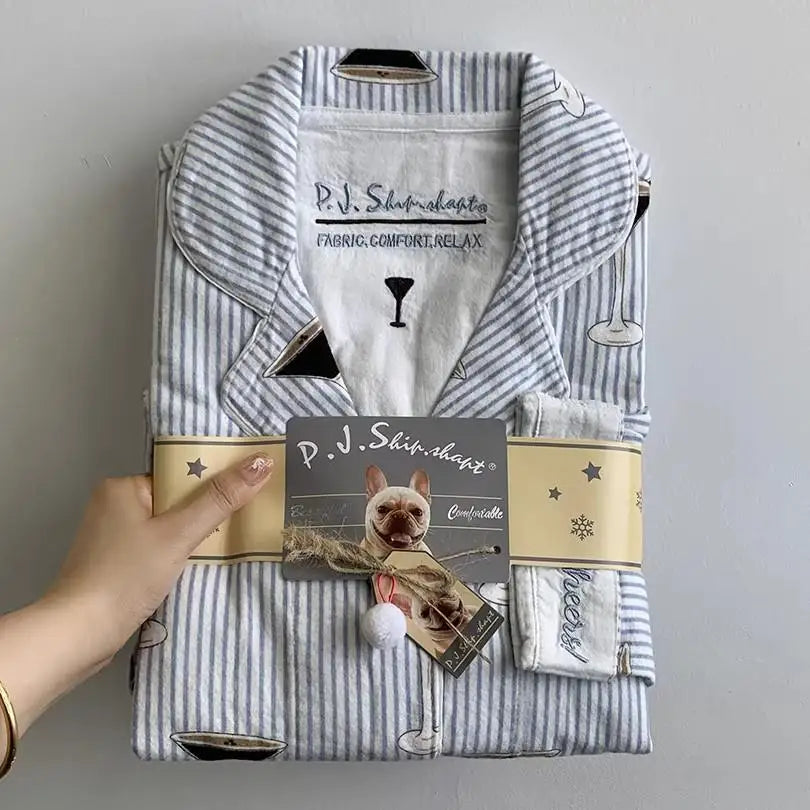 2026 Spring Autumn Winter New Home Clothes Women Cotton Pajamas Suit Cartoon Nightwear Comfort Shirt Pants Gift Loungewear