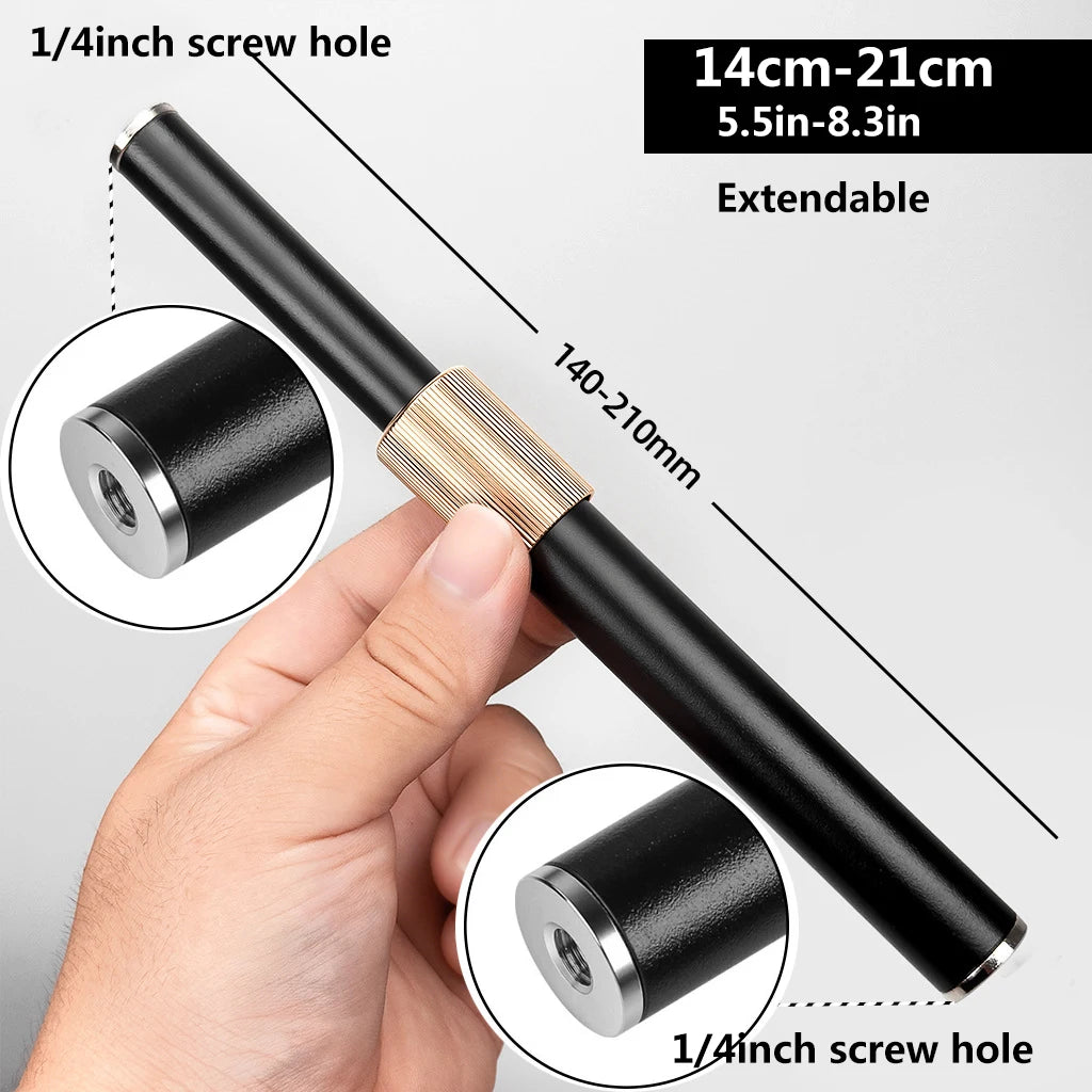 Metal Tube Extendable Rod Selfie Stick Monopod Extention Pole Stand Holder with 1/4inch Screw Ball Head for Mobile Phone Cameras