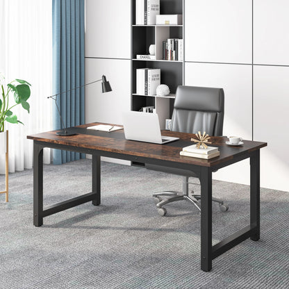 Large Office Desk | Modern Computer Desk - Spacious Writing Workstation for Home Office