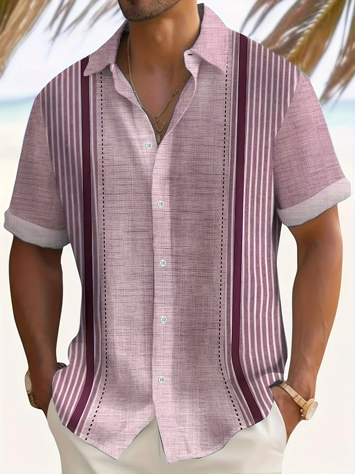 The new men's short-sleeved shirt for summer 2025 is breathable lightweight casual and refreshing with 3D printing