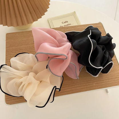 Summer Organza Silk Scrunchies Elastic Hair Bands for Women Fashion Hair Rope Ponytail Holder Ties Girl Hair Accessories