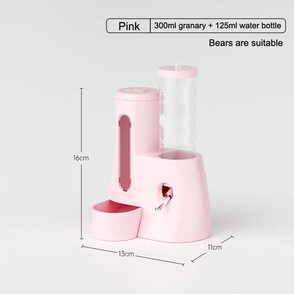 2In1 Hamster Feeder And Waterer Large Capacity Leakproof Automatic Feeder Food Water Dispenser Leak Proof Food Feeding Supplies