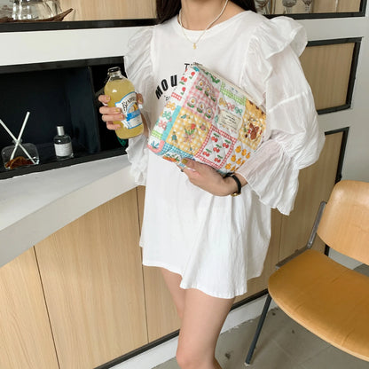 Baby Diaper Bag Cartoon Print Nappy Bag Zipper Handbag Carry Pack Travel Outdoor Diaper Storage Bag Multi Functional Storage Bag