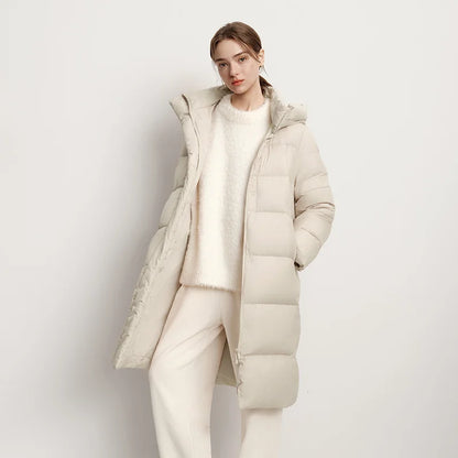 Women Down Jacket - Lightweight Waterproof Winter Coat With Self Heating Lining & Hood