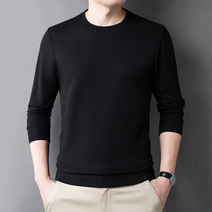 Men's Casual T-Shirt - Breathable Waffle Knit Long Sleeve Tee | Comfortable Spring Autumn Top