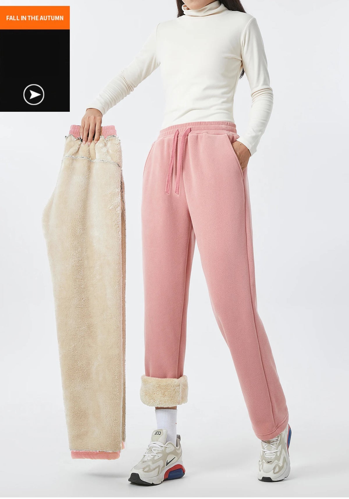 YJKVUR Unisex 2026 Winter New Oversize Pants Men Women Warm Fleece Liner Drawstring Trousers Casual Comfortable Gym Sweatpants