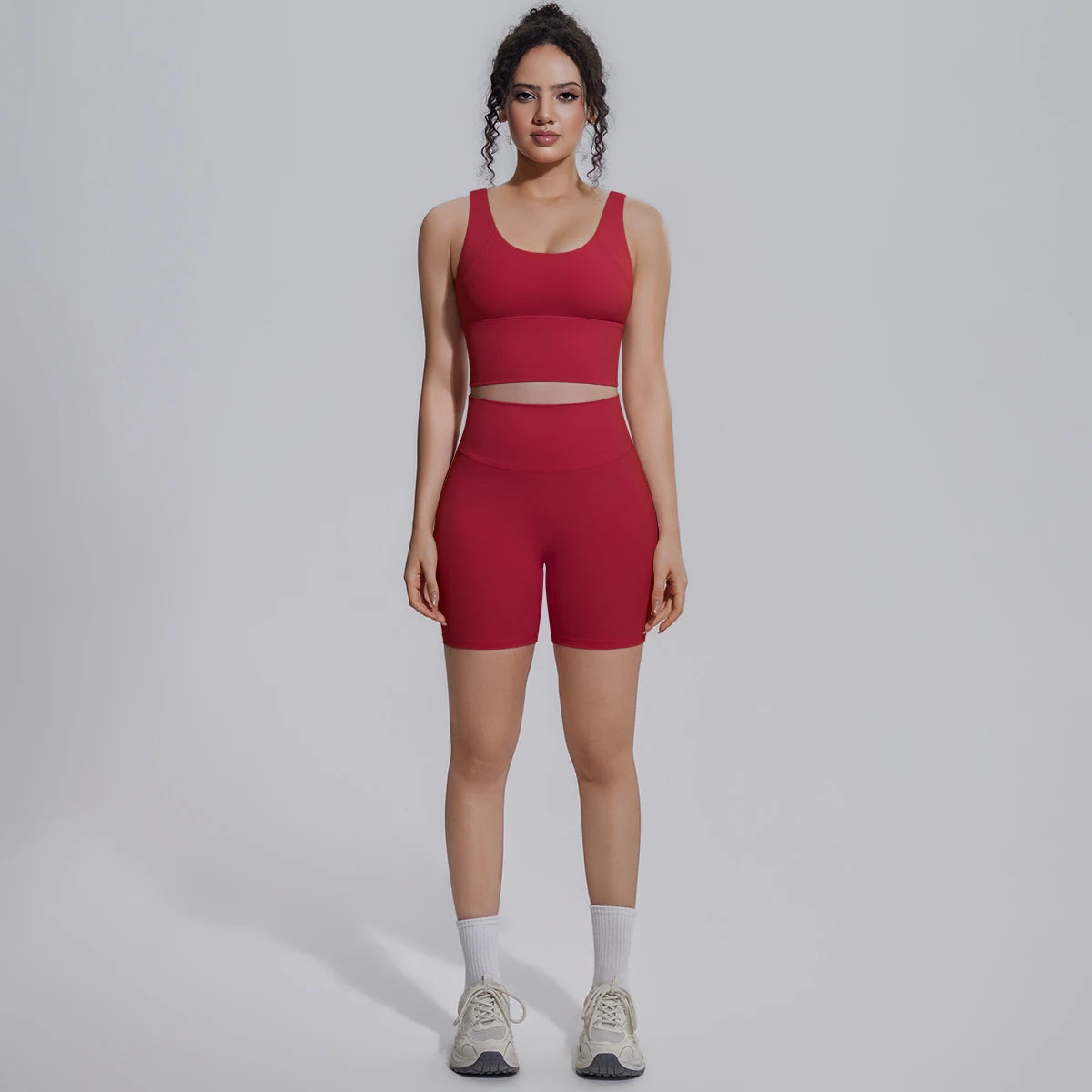Solid Color Summer Yoga Set Woman's Sexy Backless Yoga Underwear with Chest Pad Quick-Dry Hip Push Up Fitness Shorts Sportswear