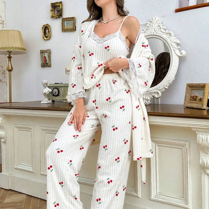 Romantic Nightwear Ladies Pajamas New Products Dress Nightie Woman Night Set 3 Piece Sexy Clothes Women Sleep Women's Peignoirs