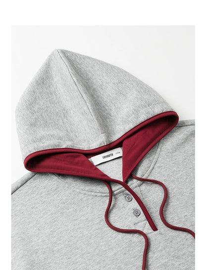 TOYOUTH Women Hoodies Sweatshirt 2025 Autumn New Contrasting Color Embroidery Splicing Hooded Pullover Tops
