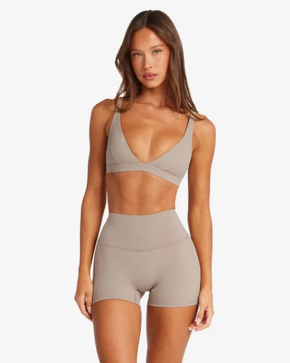C-B Style V-Neck Sports Bra & High Waist Yoga Shorts/Leggings Set Women's Fitness Gym Pilates Activewear Workout Sportswear