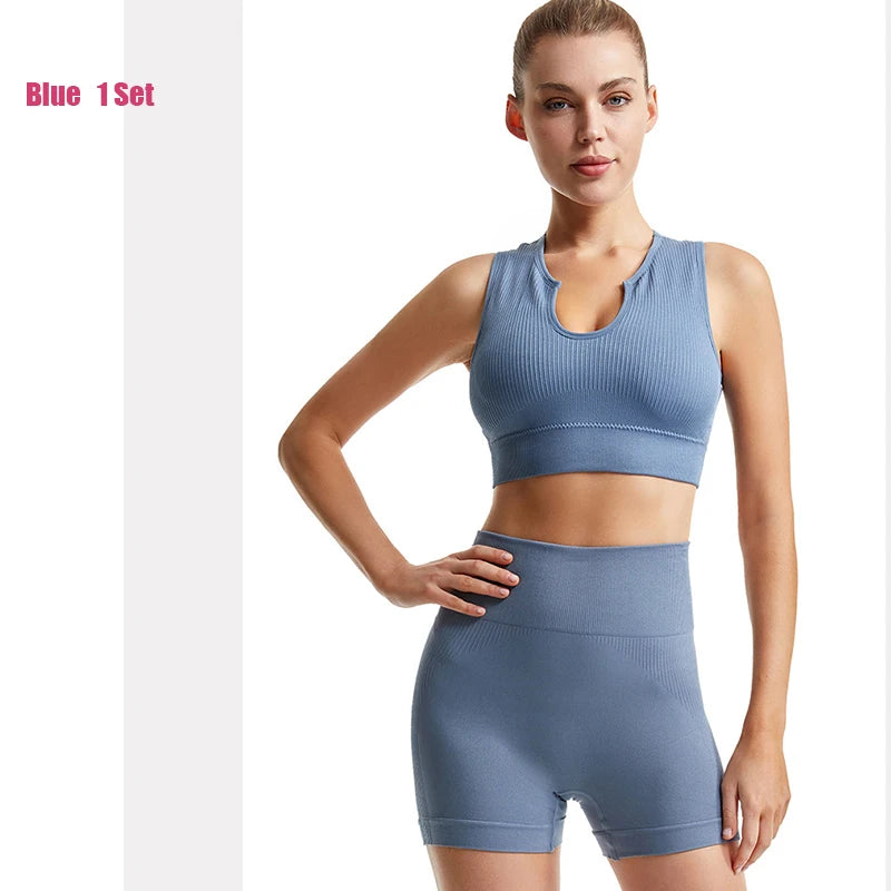 Peach Butt Fitness Fast Dry Running Sports Tight Yoga Shorts Lady's Shock Proof Yoga Beauty Vest Fitness Sports Bra Set