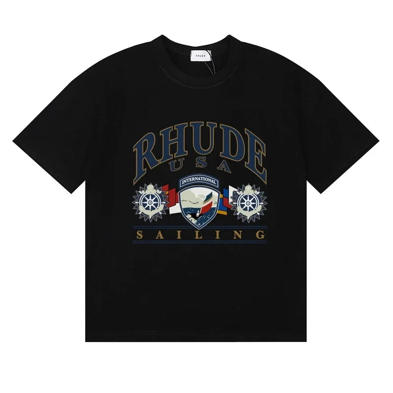2026 Letter R Print T-shirt Fashion Brand Tee Loose Comfortable Short Sleeve Men Women Cotton T Shirt Casual Clothing