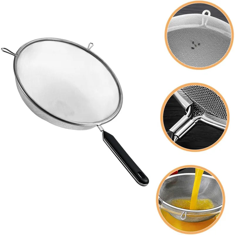 12-Inch Kitchen Strainer – Fine-Mesh Colander with Non-Slip Handle