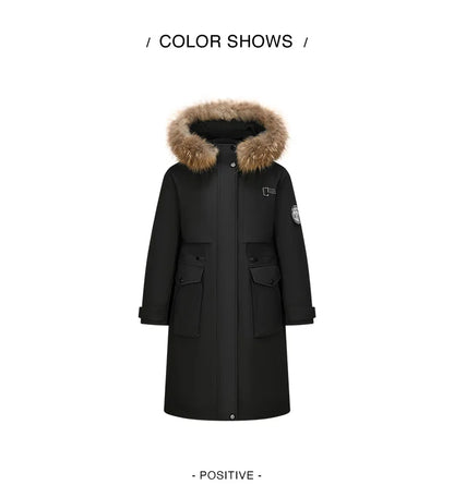 Women Goose Down Jacket | Waterproof Winter Coat with Thermal Insulation & Loose Fit Design