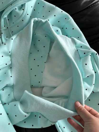 American Style Polka Dot Star Sweatshirts New Spring Fashion Letter Print Hooded Women Y2k Sweet Loose Casual Jacket 2026 New