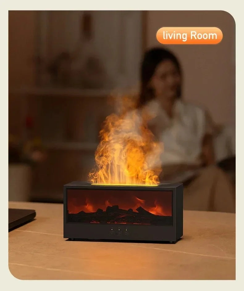 3D Flame Aromatherapy Diffuser - Essential Oil Humidifier with Color Lighting  Remote Control