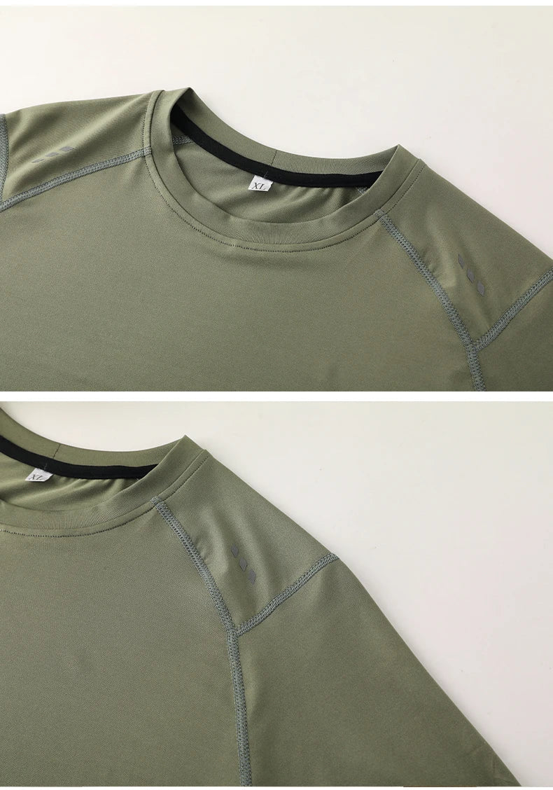 Men Compression Shirt - Long Sleeve Running Gym Top With Moisture Wicking Fabric