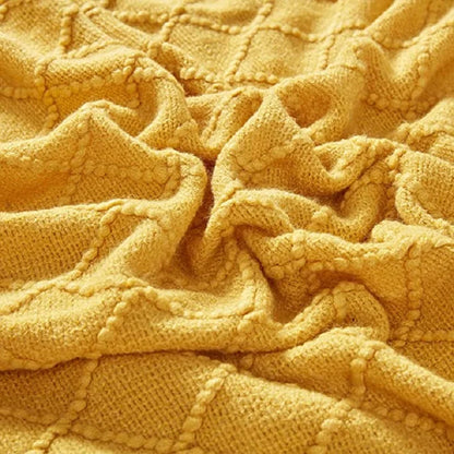 Green Oversized Knitted Throw Blanket - Soft Textured Decorative Couch Blanket - ZOOMNSTORE