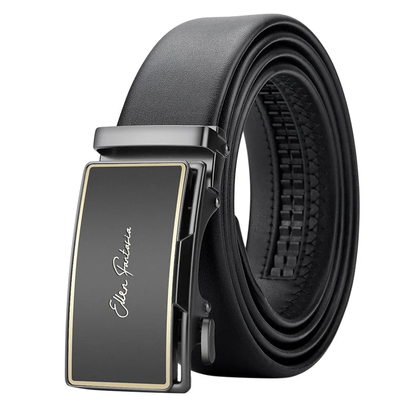 Genuine Leather Belt - Adjustable Men’s Ratchet Belt | Metal Buckle, Durable Cowhide Strap