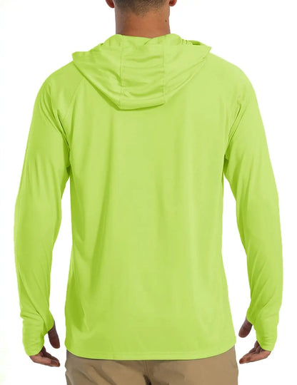 TACVASEN Sun Protection T-Shirts Mens Long Sleeve Hoodie Casual UV-Proof T-Shirts Breathable Lightweight Quick Dry T-Shirts Male