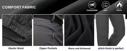 Windproof Thermal Pants for Women, Soft Trousers for Hiking, Camping, Outdoor Sports, Mountain Climbing, Travel, Winter